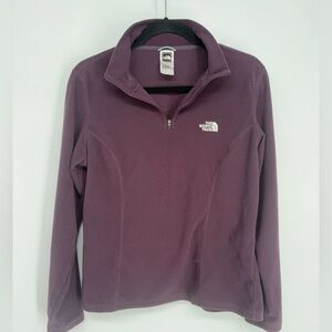 The North Face TKA 100 Fleece Quarter Zip Pullover Purple Women’s L